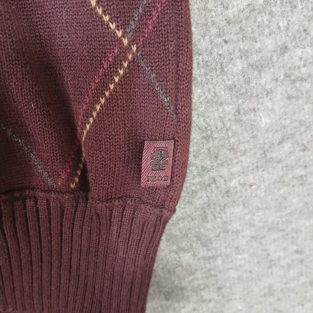 Izod Men's 100% Cotton Size XL Red Geometric Pullover‎ Sweater